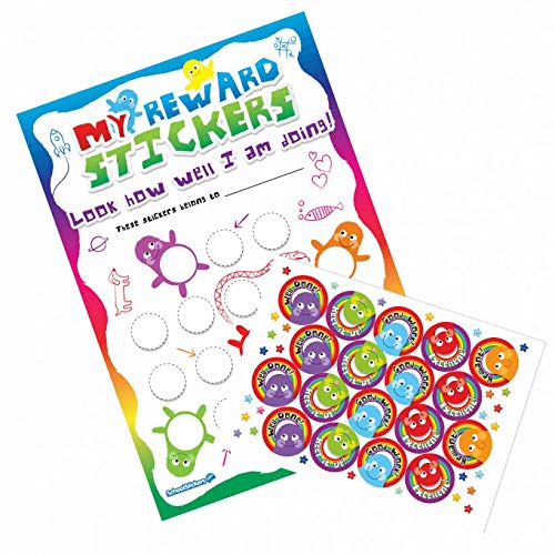 School Stickers A4 Regenbogen-Belohnungstafel mit Aufklebern von School Stickers