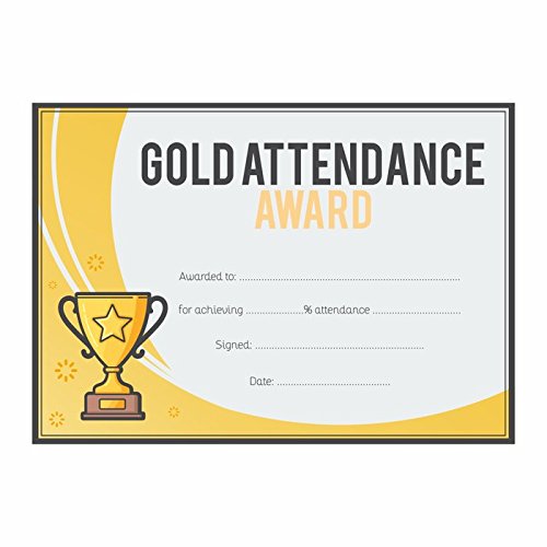 School Stickers A5 Gold Attendance Trophäen-Zertifikate – Bumper Pack von School Stickers
