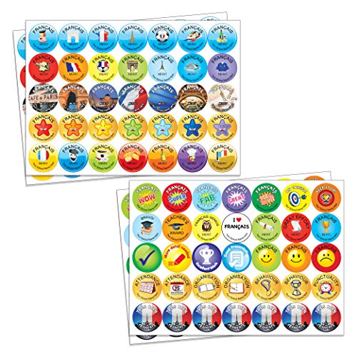 School Stickers Französische Belohnungsaufkleber, verschiedene Farben von School Stickers
