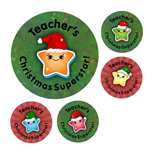 School Stickers Glitzernde Weihnachts-Superstar-Aufkleber. von School Stickers