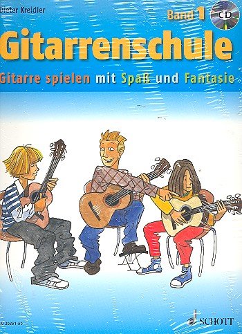 Gitarrenschule 1 (+CD) - Gitarre spielen mit Spaß und Fantasie - Neufassung + Gitarren-Notenfinder - Dieter Kreidlers neue Gitarrenschule wendet sich vor allem an Kinder und Jugendliche, die in kleinen Lernschritten das Gitarrenspiel lernen möchten. von Schott music GmbH