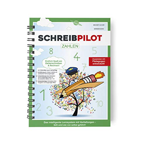 Schreibathlet: Schreiblernheft für ABC-Schützen mit vorgeprägten Zahlen und kleinen Rechenaufgaben (Schreibpilot Zahlen) | Inkl. Bleistift und Radiergummi [deutsch] von Schreibathlet