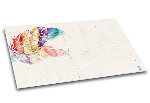 Federschmuck - Schreibtischunterlage Schreibunterlage Feder-Motiv bunt Notizen Papier Papierunterlage DIN A2 40 Blatt von Schreibgefühl