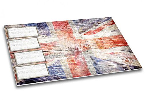 London - Heart of Great Britain Schreibtischunterlage Schreibunterlage Papierunterlage Motiv England Flagge Vintage Holz-Optik Papier DIN A2 40 Blatt von Schreibgefühl