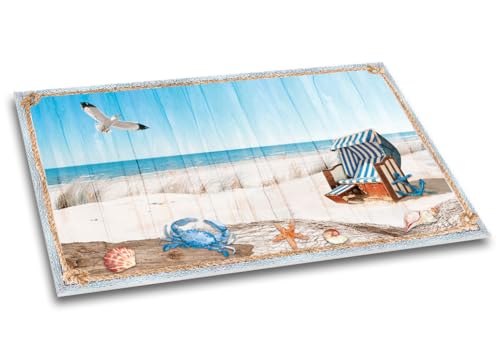 Meeresbrise - Schreibtischunterlage Schreibunterlage Strand-Motiv maritim Sommer bunt beschreibbar Papier Papierunterlage DIN A2 40 Blatt von Schreibgefühl