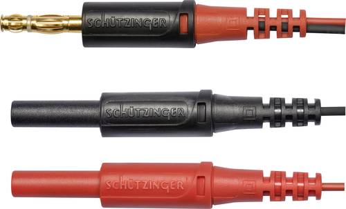 Schützinger AL 8618 / 2x0.5 / 10 / SW-RT Adapterleitung [Stecker 4mm - Stecker 4 mm] 10.00cm Schwar von Schützinger