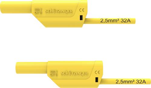 Schützinger VSFK 8700 / 2.5 / 50 / GE Sicherheits-Messleitung [4 mm-Stecker - 4 mm-Stecker] 50.00cm von Schützinger