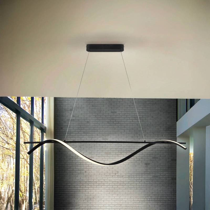 LED-Hängeleuchte Boa, schwarz matt, Metall von Schuller Valencia