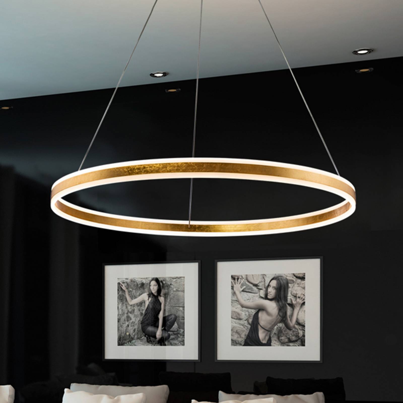 LED-Hängeleuchte Helia, goldfarben, Ø 100 cm, Metall LED-Hängeleuchte Helia, goldfarben, Ø 100 cm, Metall von Schuller Valencia