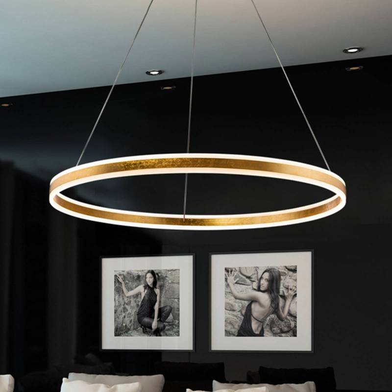 LED-Hängeleuchte Helia, goldfarben, Ø 100 cm, Metall von Schuller Valencia
