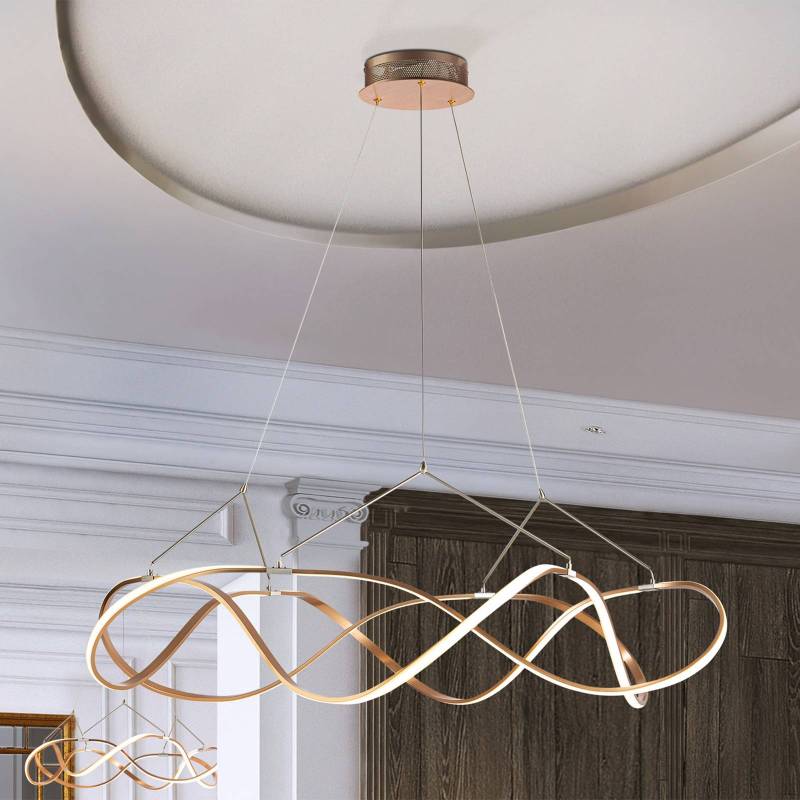 LED-Hängeleuchte Molly, dimmbar, Ø 110 cm, roségold von Schuller Valencia
