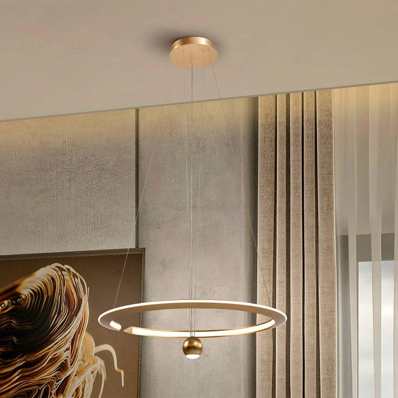 LED-Hängeleuchte Orane goldfarben, höhenverstellbar, Ø 60 cm von Schuller Valencia