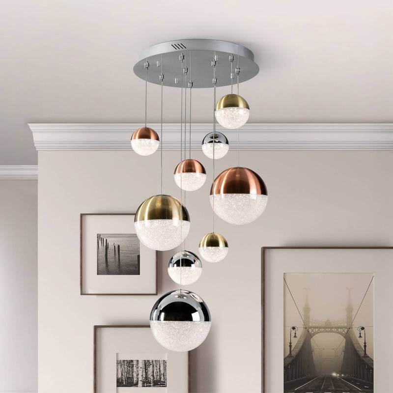 LED-Hängeleuchte Sphere, 9-fl., dimmbar, Ø 50 cm, multicolor von Schuller Valencia
