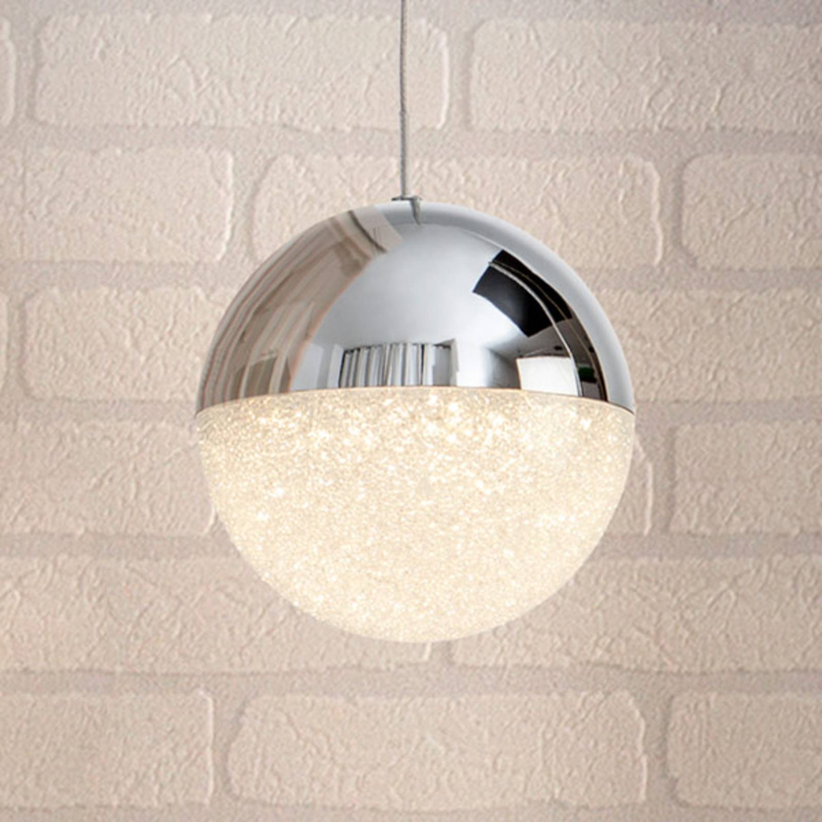 LED-Hängeleuchte Sphere, chrom, 1-flammig, Ø 12 cm von Schuller Valencia