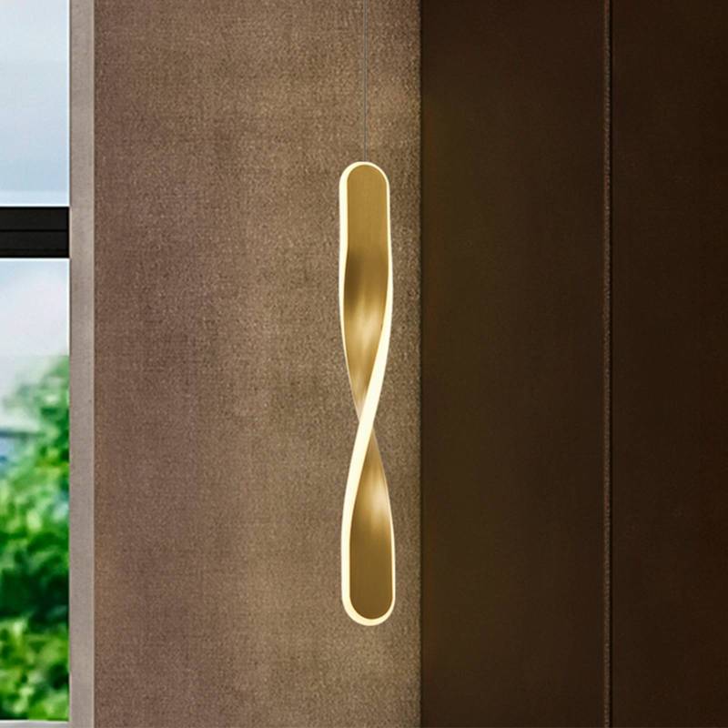 LED-Hängeleuchte Twist, 1-flammig, goldfarben, Metall von Schuller Valencia