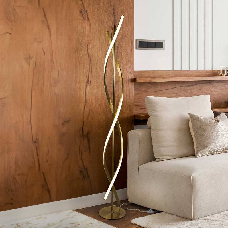 LED-Stehleuchte Dido, Metall, Silikon, gold von Schuller Valencia