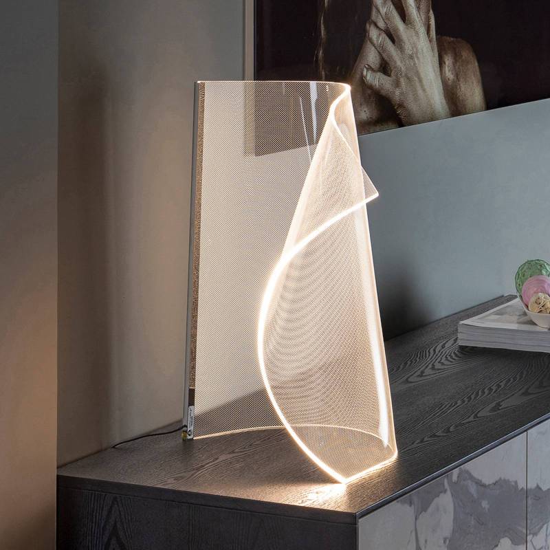 LED-Tischleuchte Velos II, chrom, Dimmer, Metall, Kunststoff von Schuller Valencia