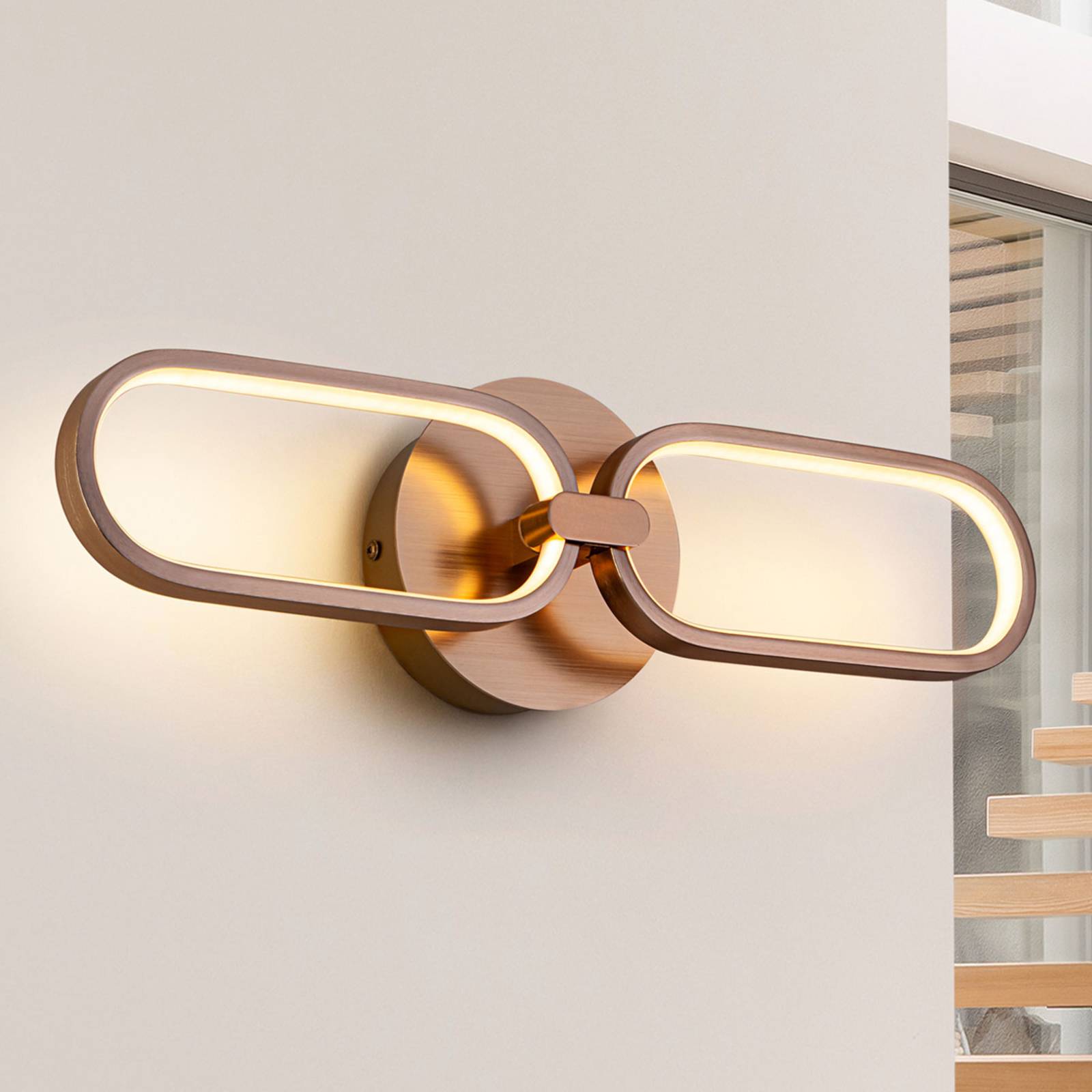 LED-Wandleuchte Colette, zweiflammig, roségold LED-Wandleuchte Colette, zweiflammig, roségold von Schuller Valencia