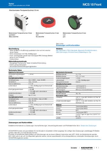 Schurter 0098.9201 0098.9201 Drucktaster 48 V/DC 0.125A IP65 10St. von Schurter