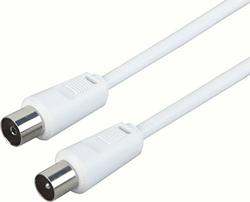 Schwaiger Antennen Anschlusskabel 75 dB, 10,0m, weiß, IEC Stecker > IEC Buchse, 2-Fach Schirmung, 75 Ohm, digital, HDTV, DVB-C/DVB-T2 von Schwaiger GmbH