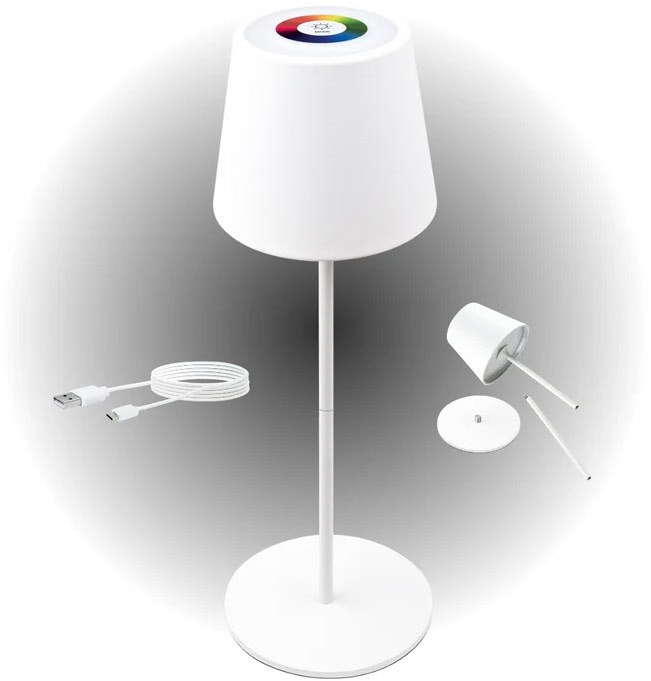 RGB LED Tischlampe mit Touchsteuerung weiß von Schwaiger