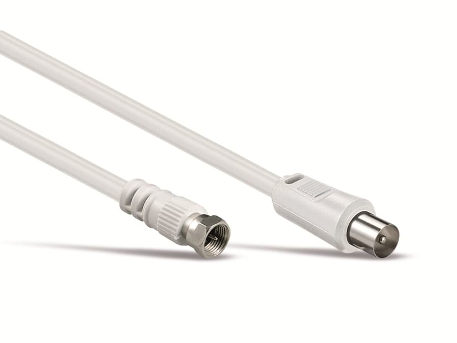 S-IMPULS SAT-Antennenanschlusskabel, F-Stecker/Koaxstecker, weiß, 5 m S-IMPULS SAT-Antennenanschlusskabel, F-Stecker/Koaxstecker, weiß, 5 m von S-IMPULS