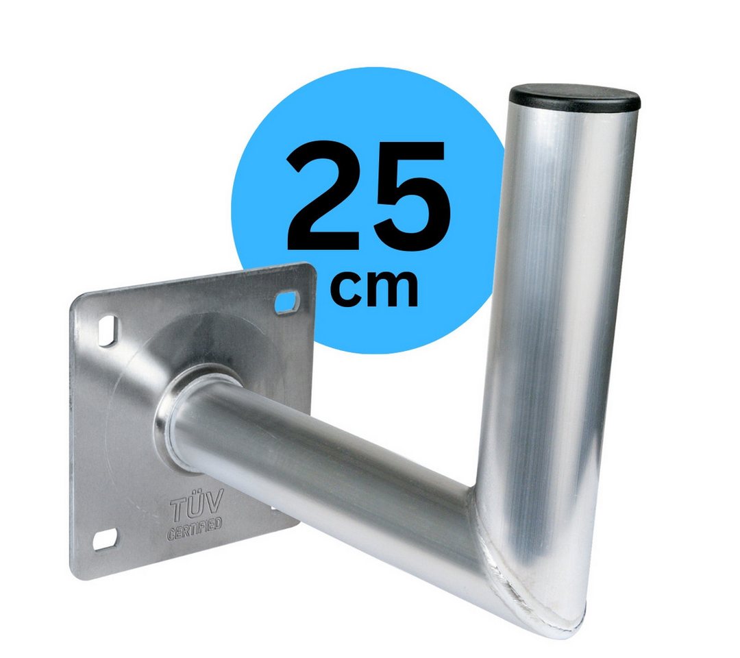 Schwaiger 715132 SAT-Halterung, (bis 0 Zoll, Wandabstand 25cm, Durchmesser 48mm, silber) von Schwaiger