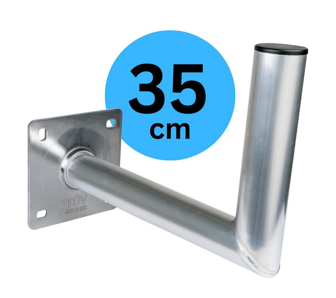 Schwaiger 715149 SAT-Halterung, (bis 0 Zoll, Wandabstand 35cm, Durchmesser 48mm, silber) von Schwaiger