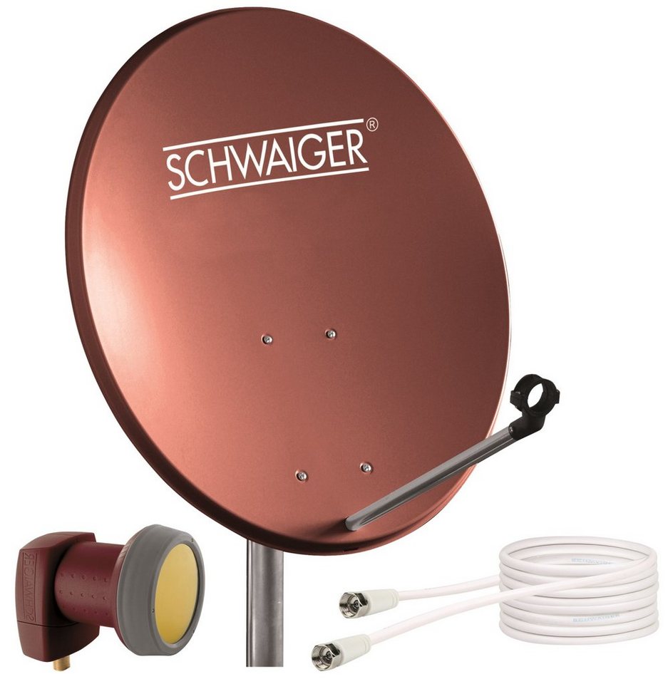 Schwaiger 719741 SAT-Antenne (55 cm, Stahl, Single LNB, ziegelrot) von Schwaiger