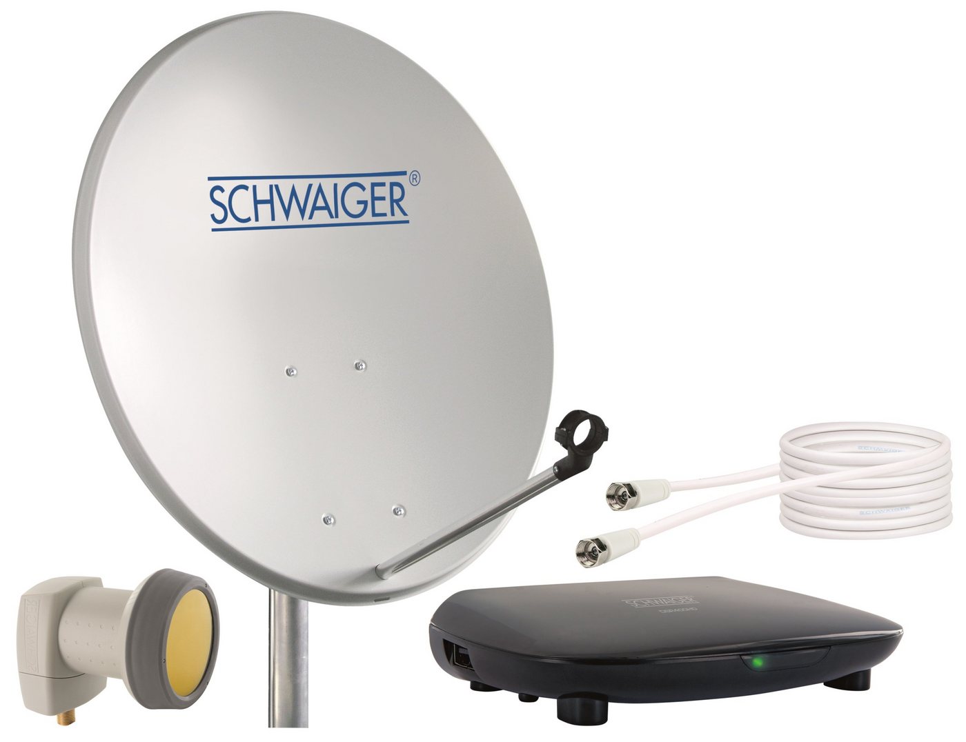 Schwaiger 719758 SAT-Antenne (55 cm, Stahl, Single LNB, hellgrau) von Schwaiger