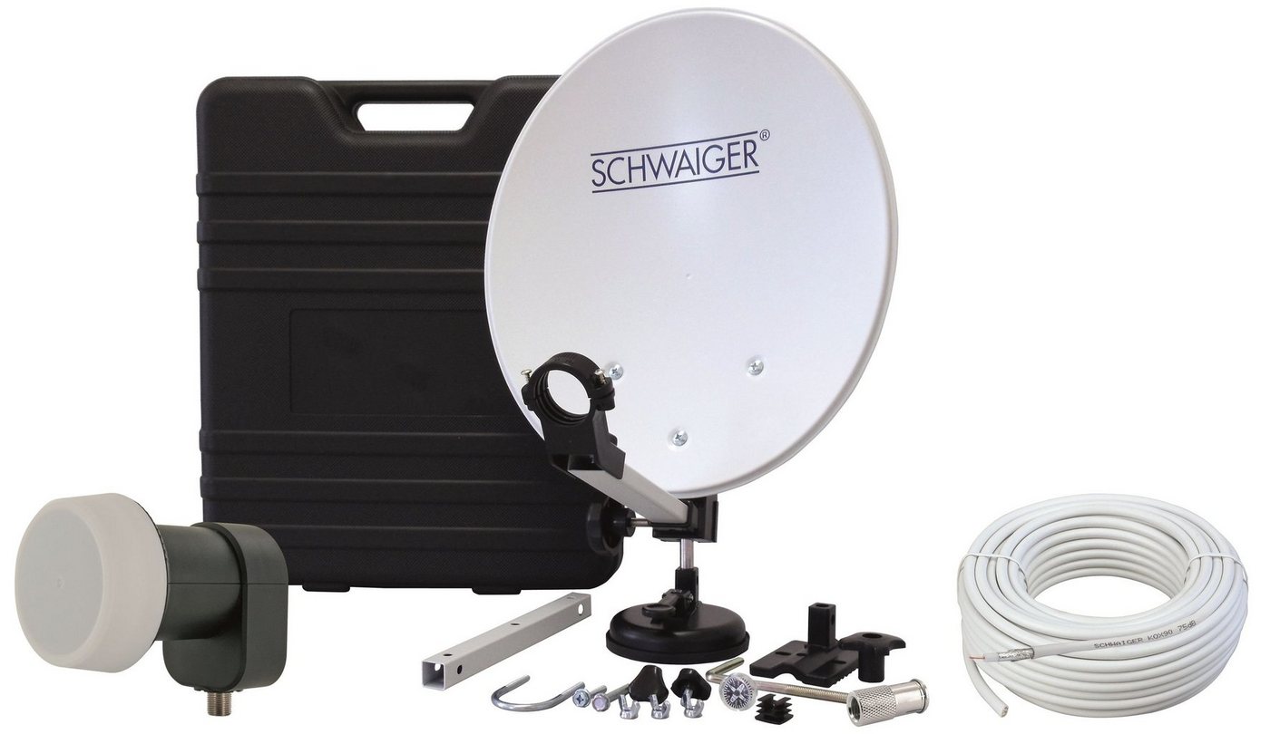 Schwaiger 719857 SAT-Antenne (35 cm, Stahl, Single LNB, hellgrau) von Schwaiger