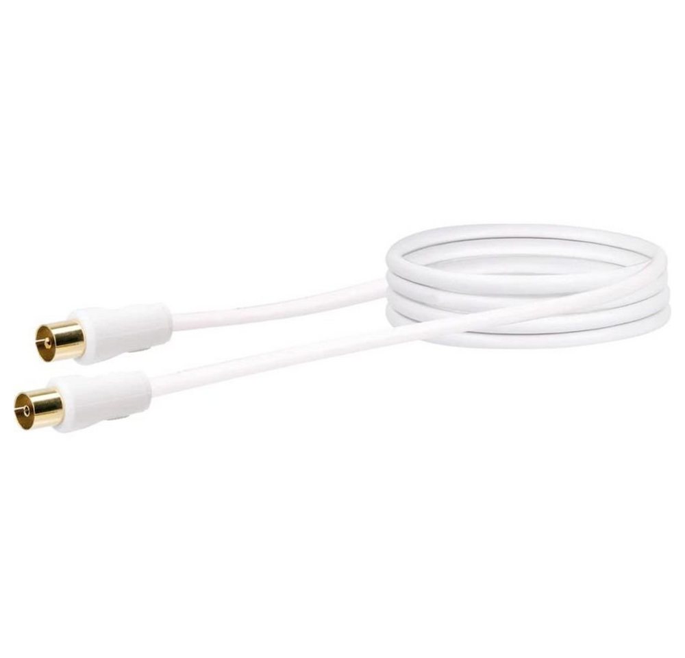 Schwaiger Antennen Anschlusskabel (90 dB) 1,5m SAT-Kabel, 1,5m, weiß, IEC Stecker, IEC Buchse, 2-fach geschirmt, Kunststoff von Schwaiger