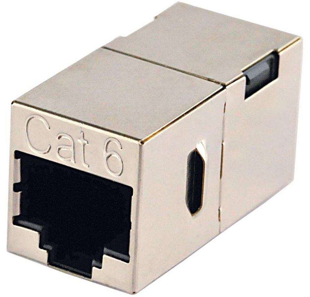 Schwaiger CAT 6 Netzwerkverbinder Netzwerk-Adapter, RJ45 LAN Kabel Kupplung Ethernet Verbinder silber von Schwaiger