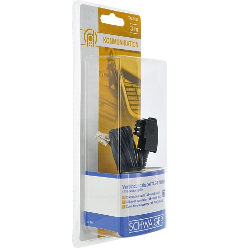 Schwaiger DSL-Kabel RJ12 6P2C -> TAE-F 6P4C 3m schwarz von Schwaiger