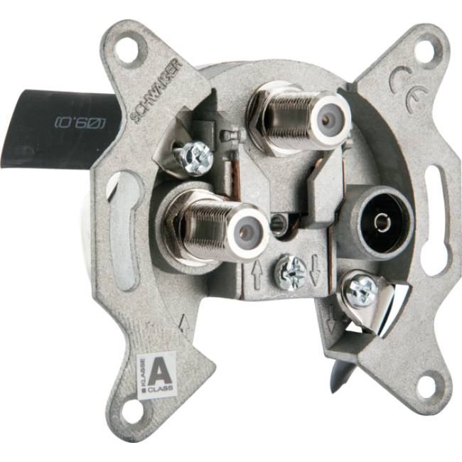 Schwaiger Einzeldose zwei SAT-ZF Anschlüsse 2 dB Schwaiger Einzeldose zwei SAT-ZF Anschlüsse 2 dB von Schwaiger