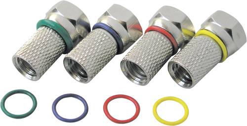 Schwaiger FSTFR7004531 F-Stecker mit Farbringen Anschlüsse: F-Stecker 4St. Schwaiger FSTFR7004531 F-Stecker mit Farbringen Anschlüsse: F-Stecker 4St. von Schwaiger