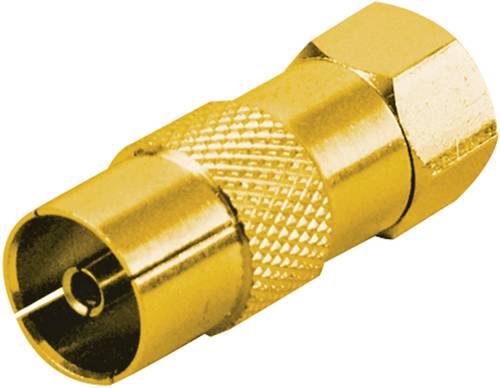 Schwaiger GOUST9300537 F-Koax-Adapter vergoldet Anschlüsse: F-Stecker, Koax-Buchse IEC 1St. von Schwaiger