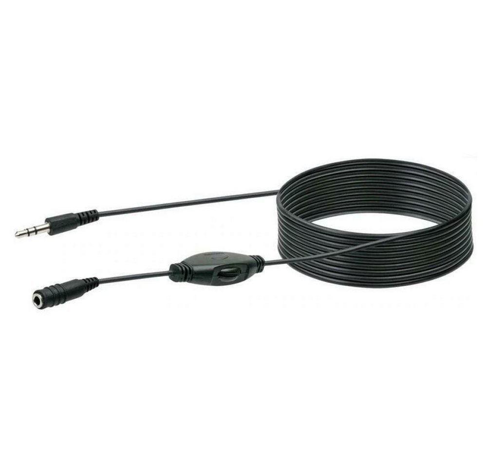 Schwaiger KHALR4030533 Audio-Kabel, Verlängerungskabel mit Lautstärkeregelung, Kopfhörerverlängerung, 3m Audio Kabel, Erweiterung, stereo, schwarz von Schwaiger