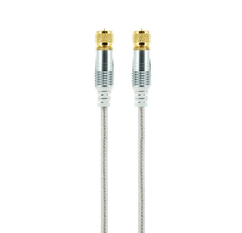 Schwaiger KVCHD75532 SAT-Kabel, SAT-Anschlusskabel, 110 dB, Stecker vergoldet, 7,5 m, 4-fach Abschirmung, Weiß von Schwaiger