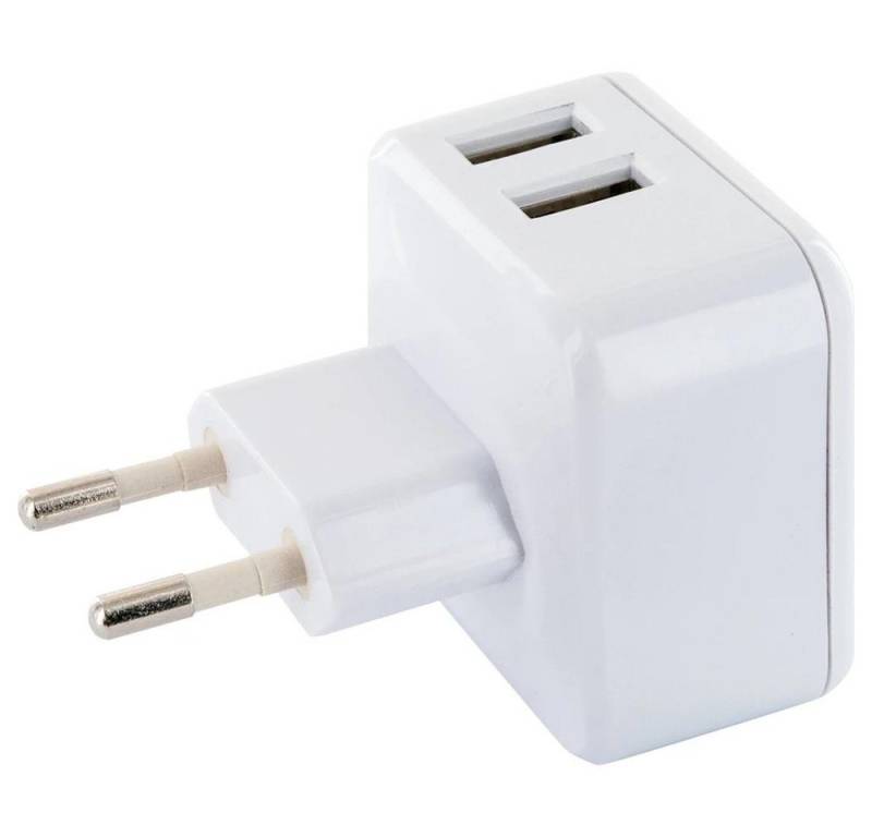 Schwaiger LAD230 531 USB-Ladegerät (2400,00 mA, 230 V, 2x USB 2.0 für Smartphone Tablet, Ladeadapter Ladestecker Weiß) von Schwaiger