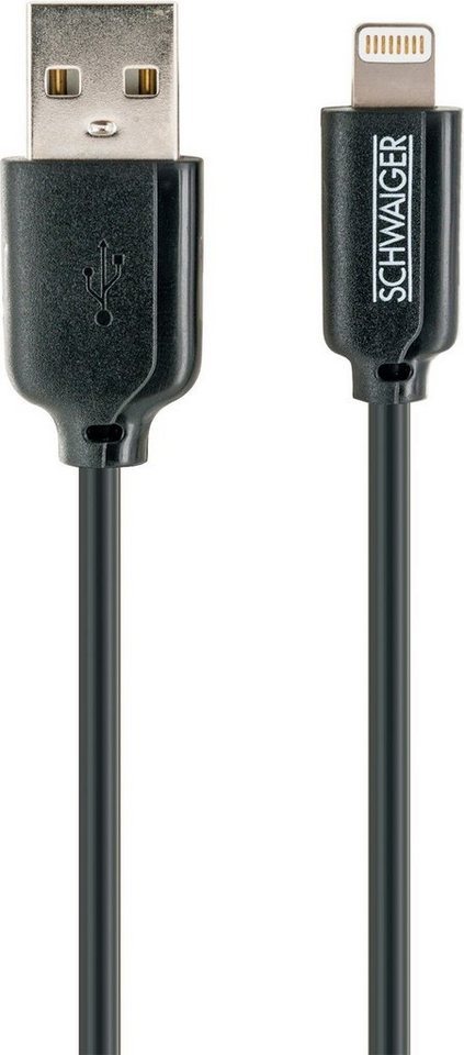 Schwaiger LKF050L 533 Smartphone-Kabel, USB 2.0 A Stecker, Apple® Lightning Stecker, (50 cm), universal einsetzbar von Schwaiger