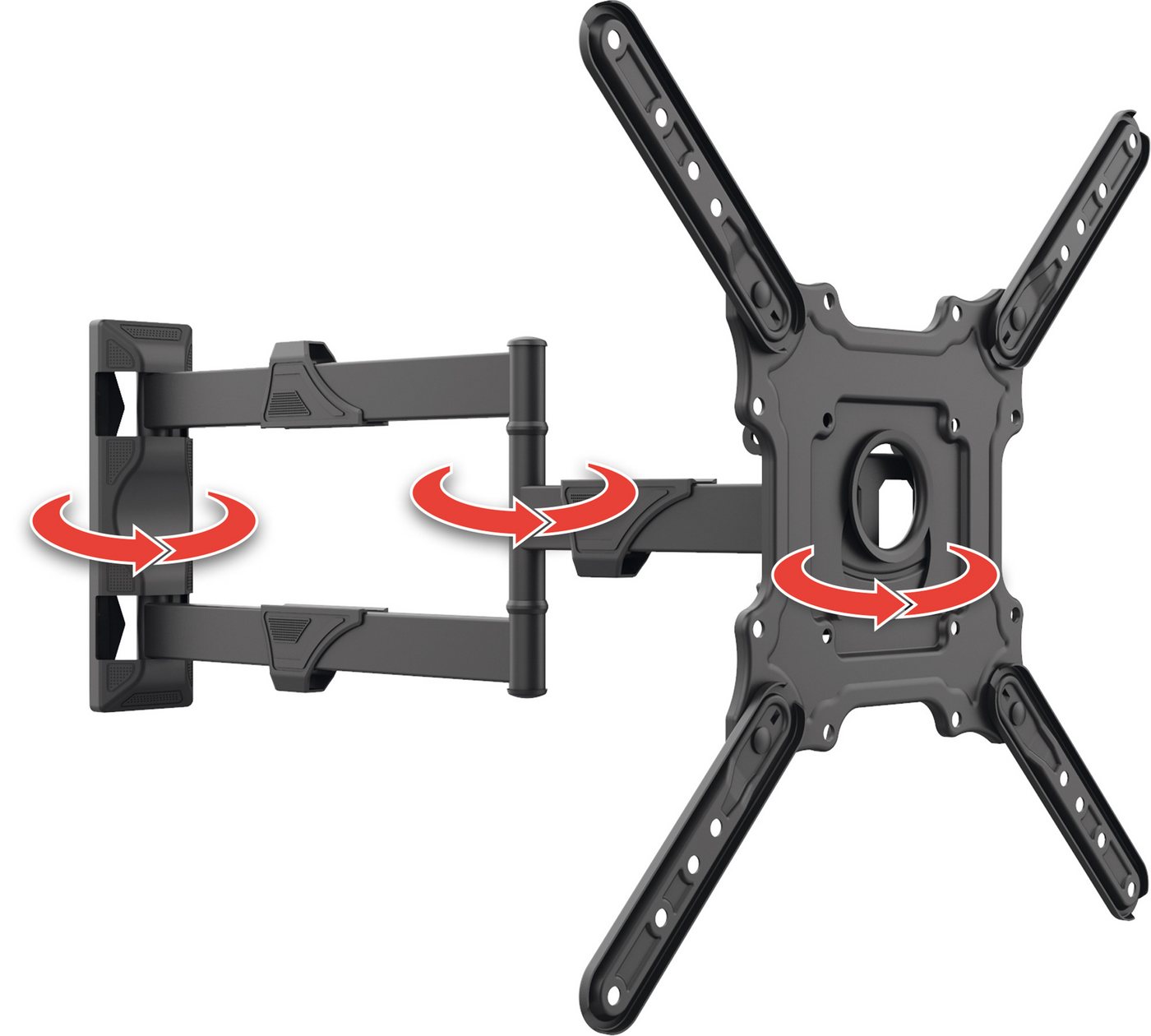Schwaiger LWH35535 513 TV-Wandhalterung, (bis 75 Zoll, neigbar, schwenkbar, drehbar, bis 35kg, bis 400x400mm, integrierte Kabelführung, schwarz) von Schwaiger