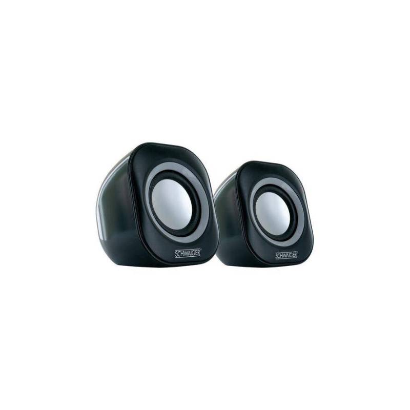Schwaiger PC-Lautsprecher Stereo 3,5mm Klinke/USB    schwarz von Schwaiger