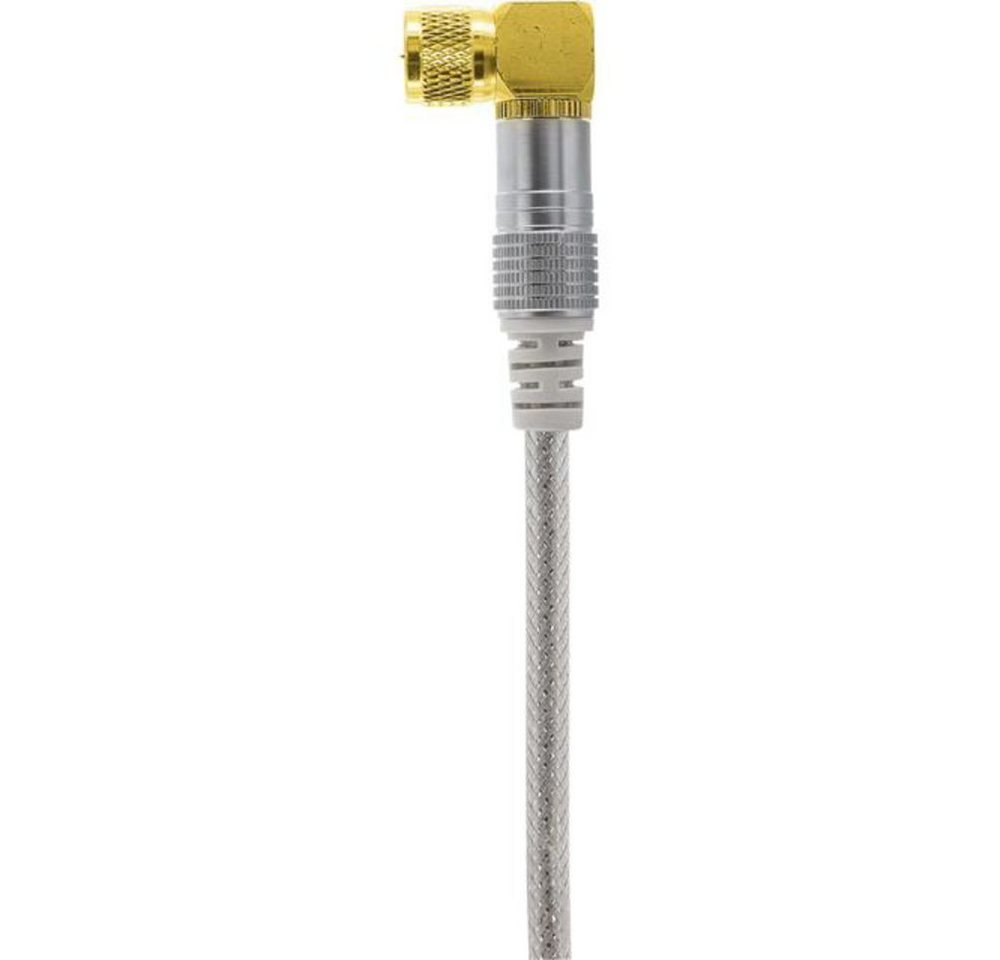 Schwaiger SAT Anschlusskabel 110 dB 10 m SAT-Kabel, F-Stecker, F-Winkelstecker, F Anschluss, Transparent, Weiß von Schwaiger