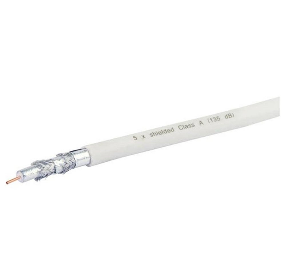 Schwaiger SAT Koaxialkabel (135 dB) SAT-Kabel, Installationskabel, weiß, 10m, 5-fach geschirmt, Feuchtigkeitsresistent von Schwaiger