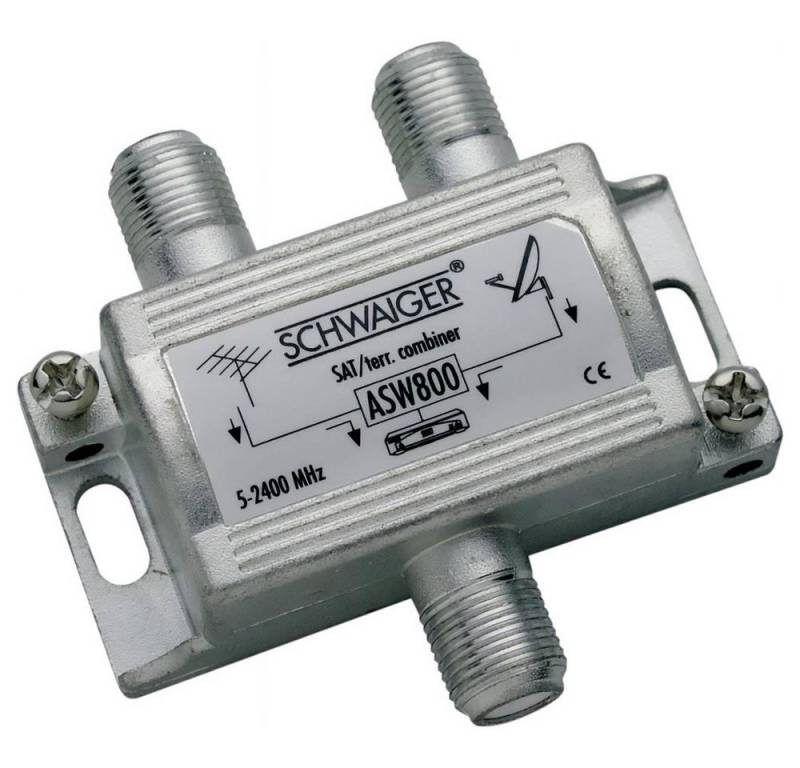 Schwaiger SAT-Verteiler ASW800211, Einschleusweiche SAT-ZF-und terrestrisches Signale von Schwaiger