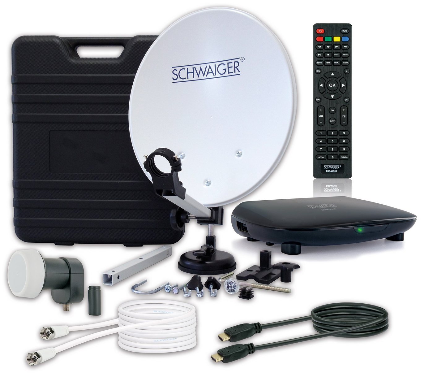 Schwaiger SAT3400HD SAT-Antenne (35 cm, Stahl, Single LNB, hellgrau) von Schwaiger