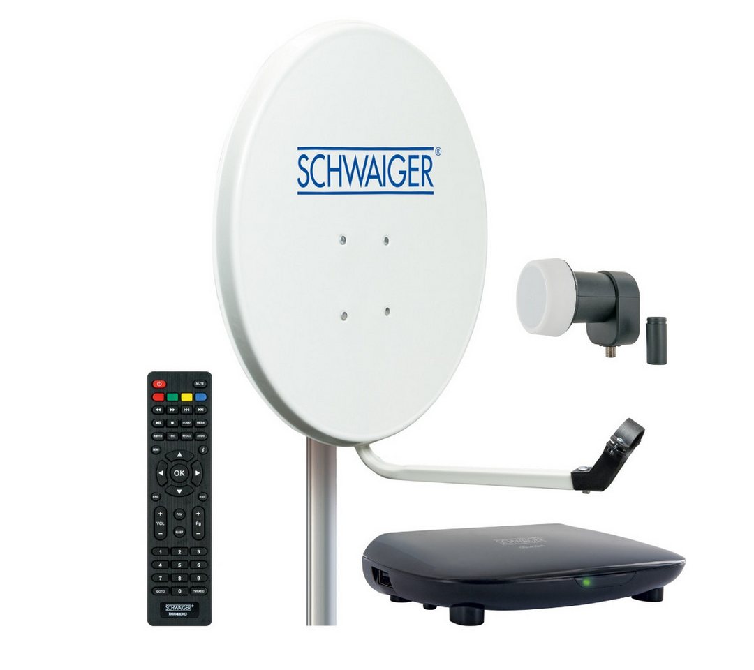 Schwaiger SAT5140HD SAT-Antenne (55 cm, Stahl, Single LNB, hellgrau) von Schwaiger