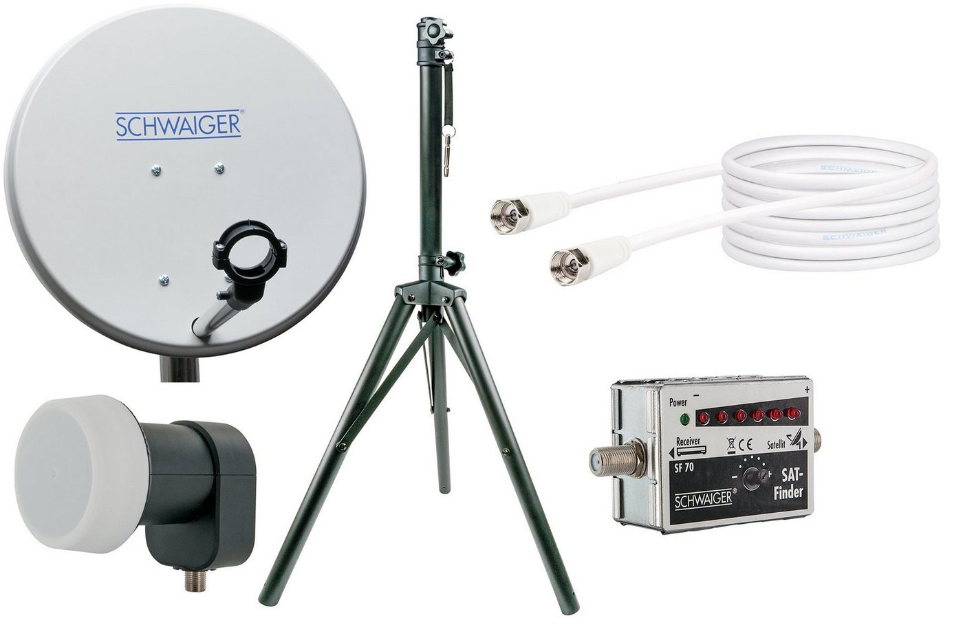 Schwaiger SATSET440 SAT-Antenne (42 cm, Stahl, Single LNB, hellgrau) von Schwaiger