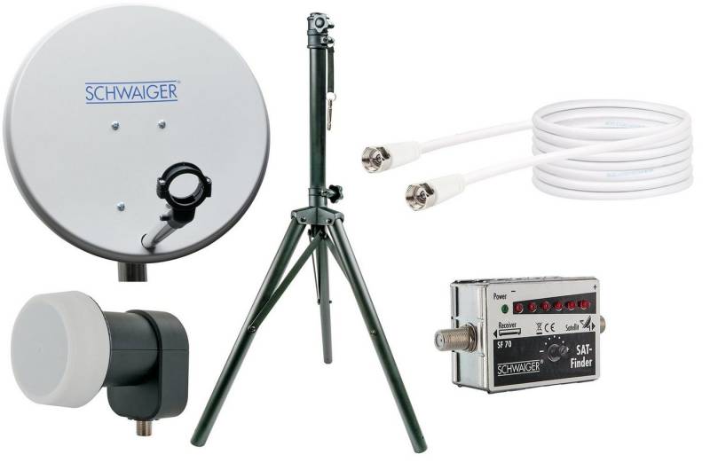 Schwaiger SATSET440 SAT-Antenne (42 cm, Stahl, Single LNB, hellgrau) von Schwaiger